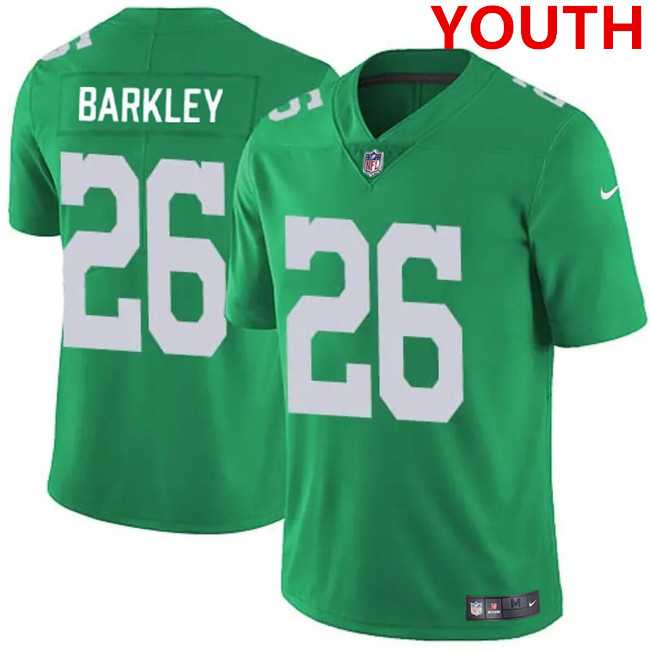 Youth Philadelphia Eagles #26 Saquon Barkley Kelly Green Vapor Untouchable Limited Football Stitched Jersey Dzhi->youth nfl jersey->Youth Jersey